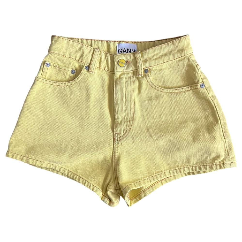Blazing Yellow Denim Ganni Shorts